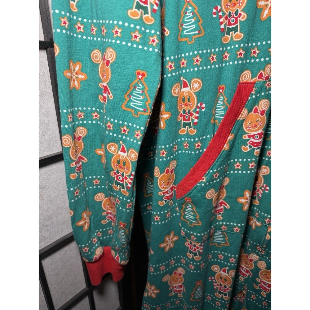 Disney Parks Christmas Gingerbread Pajamas Adult One Piece Sz Small Holiday - Picture 4 of 11